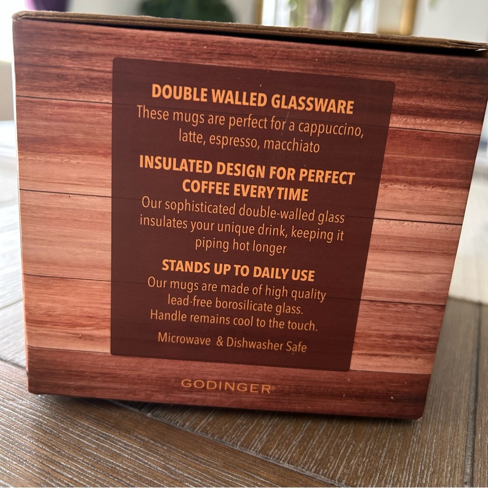 Godinger Artisan Roast Heart Glass Mugs - Picture 5 of 7